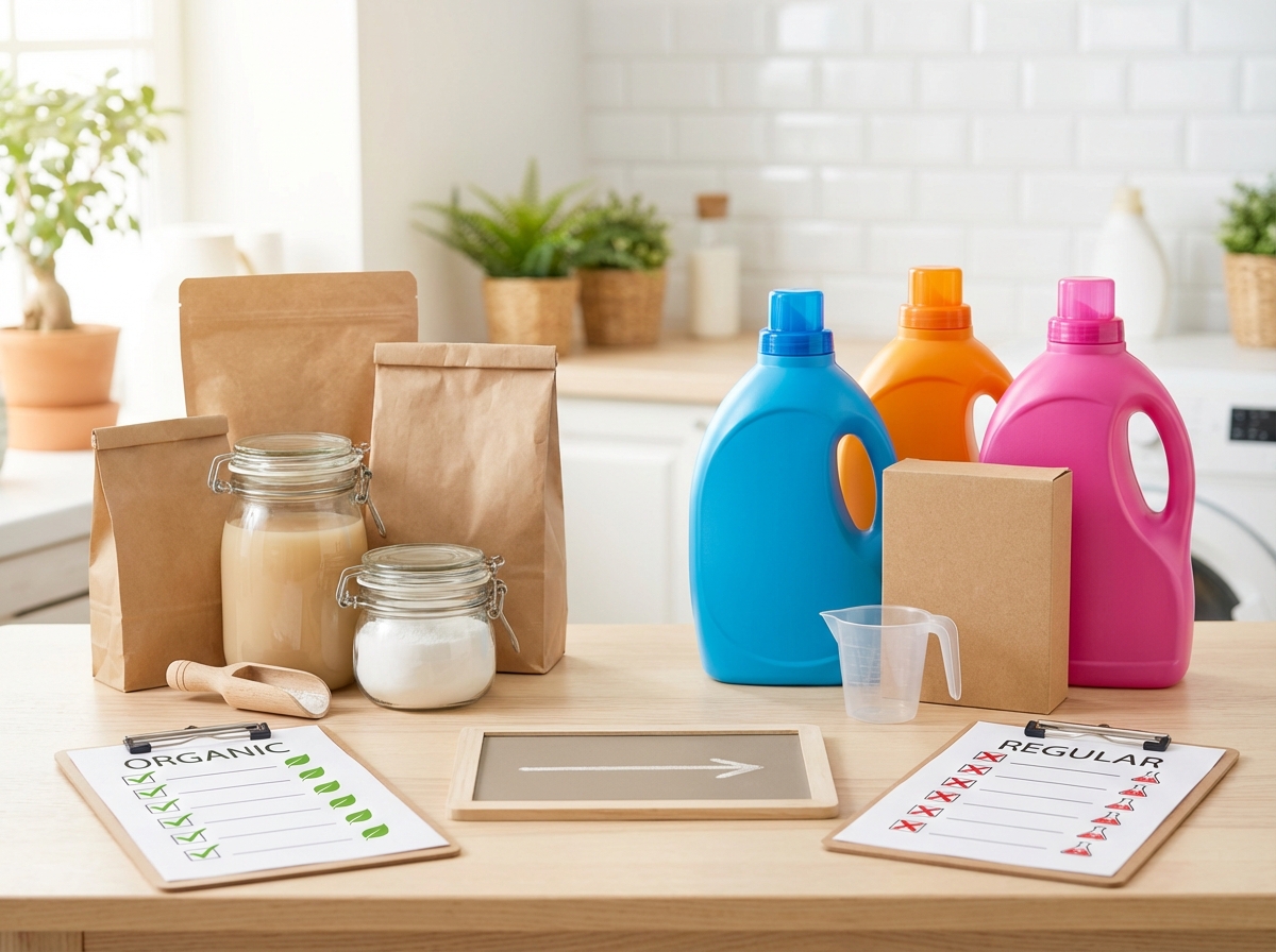 So sánh nước giặt organic và nước giặt thường về thành phần và tính năng