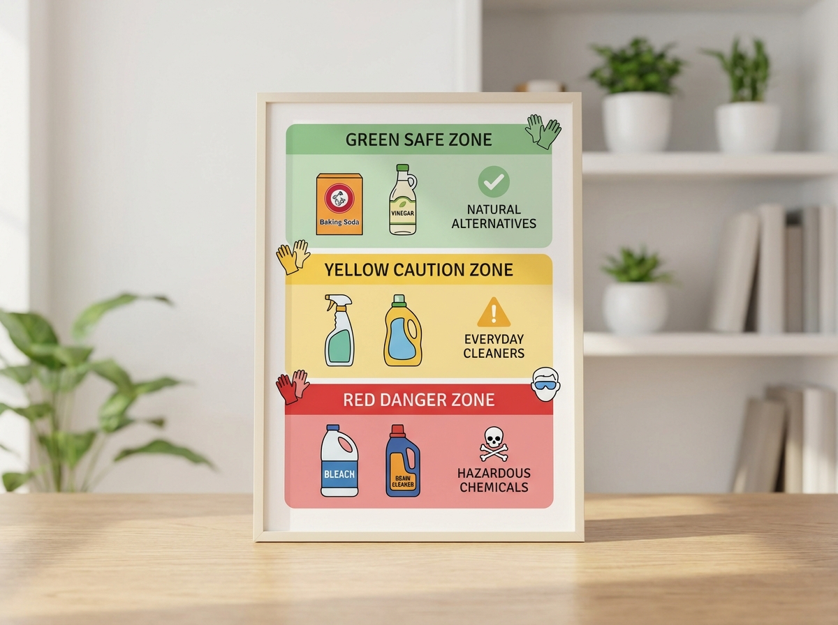 Bảng phân loại 3 mức an toàn hóa chất gia dụng với ví dụ sản phẩm cụ thể