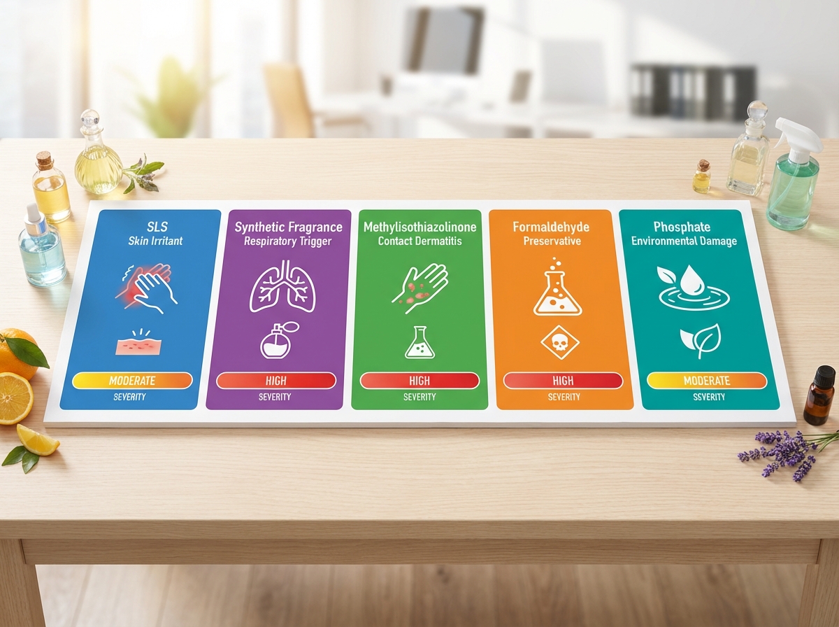 5 thành phần gây dị ứng phổ biến trong sản phẩm tẩy rửa — nhận biết để tránh