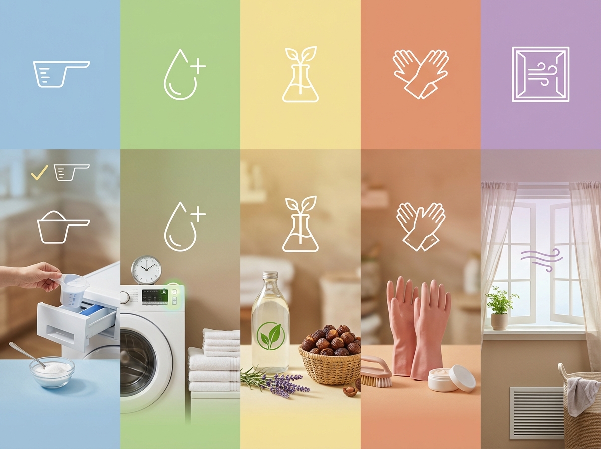 5 cách giảm thiểu rủi ro khi dùng nước giặt