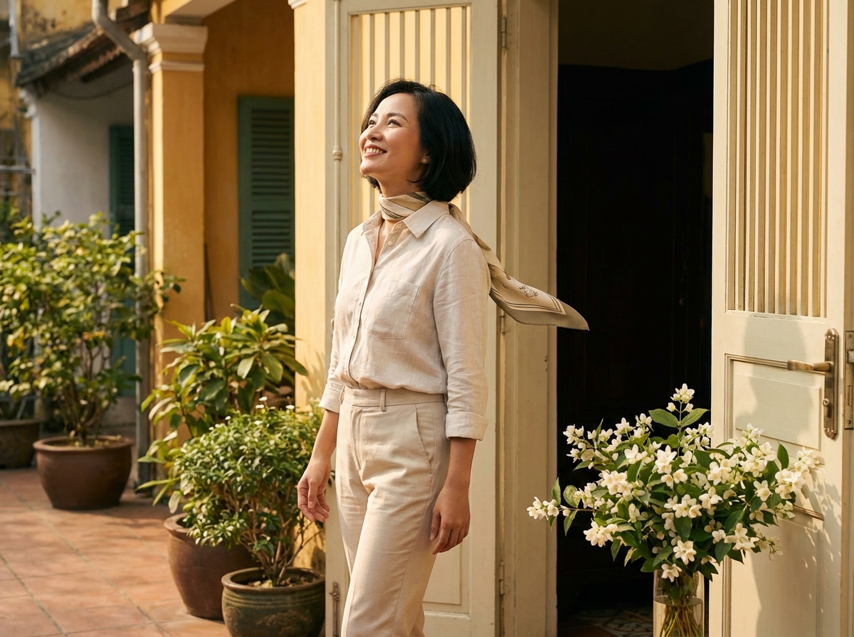 Phụ nữ tự tin bước ra ngoài với outfit thơm tho tươi mát