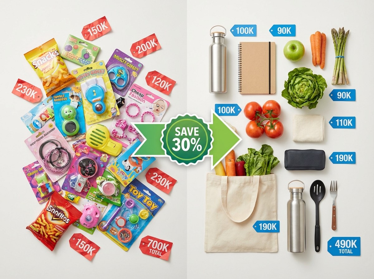 So sánh mua sắm thông minh vs không có kế hoạch