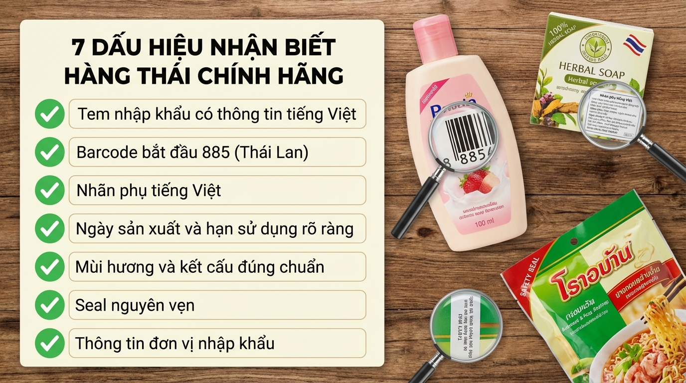 7 dấu hiệu nhận biết sản phẩm Thái Lan chính hãng