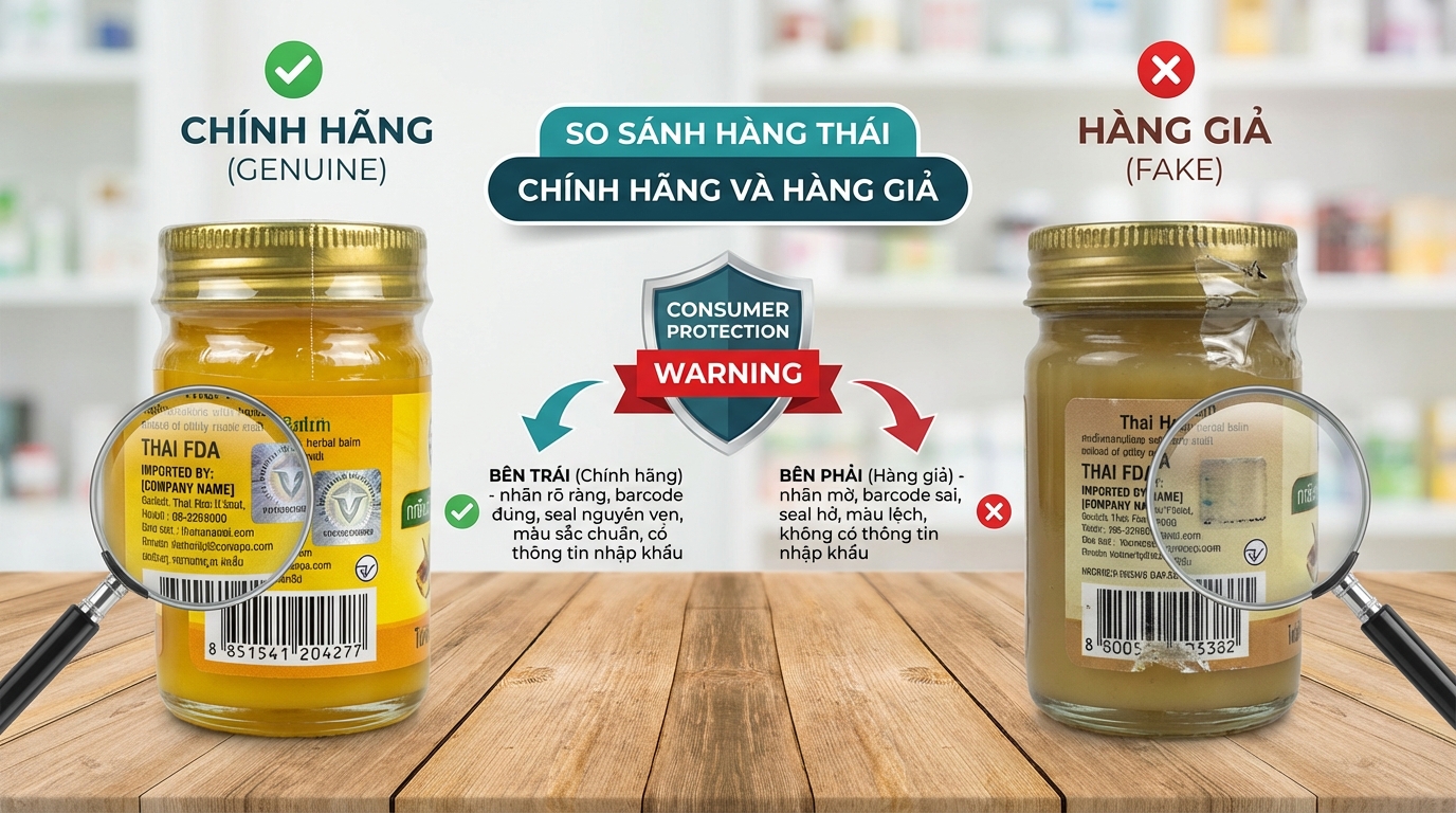 So sánh hàng Thái Lan chính hãng và hàng giả