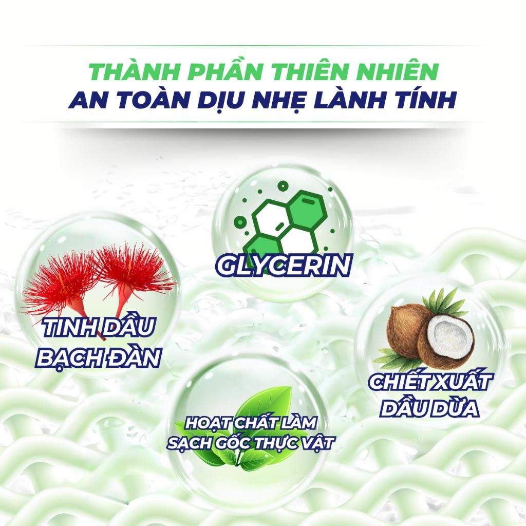 Nước Giặt Earth Choice 3in1 Hương bạċh Đàn Dịu Nhẹ, Làm Sạch Vết Bẩn, Lưu Hương 72h 4