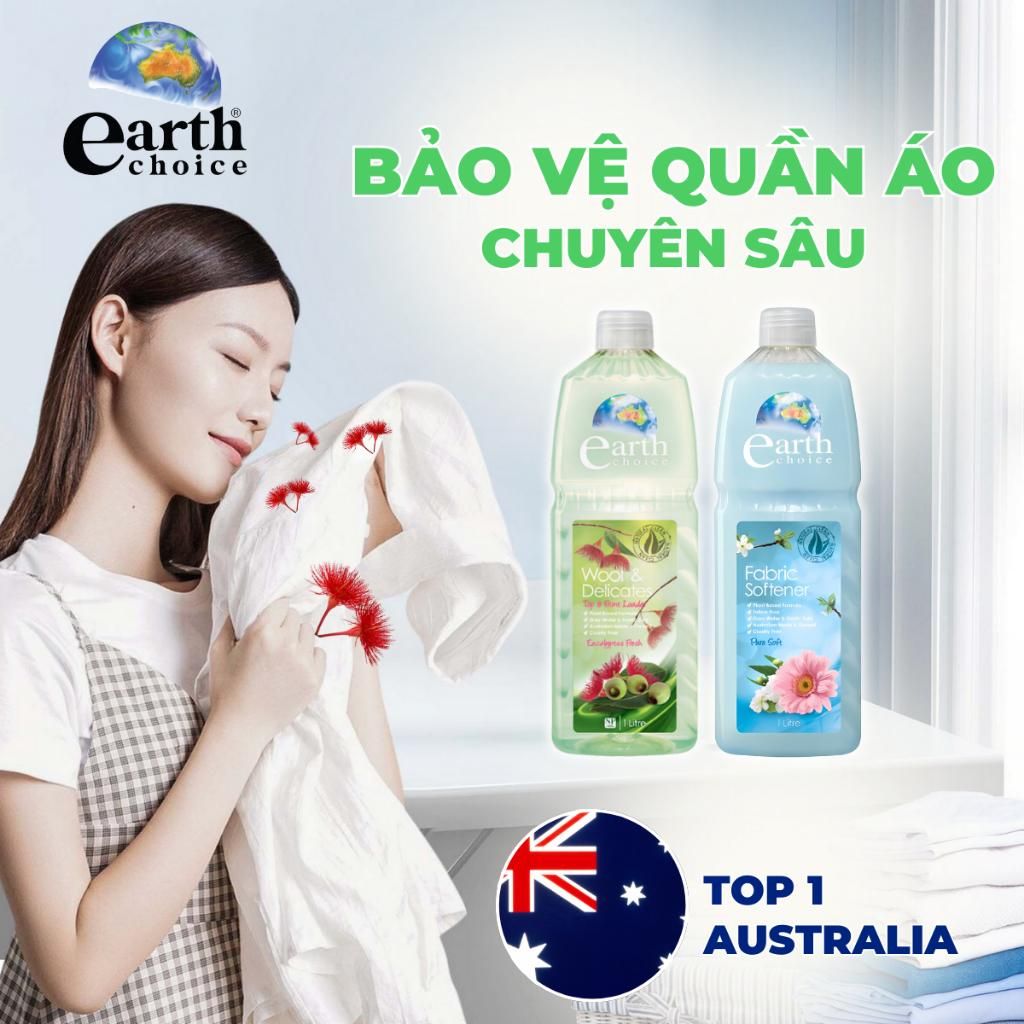 Nước Giặt Earth Choice 3in1 Hương bạċh Đàn Dịu Nhẹ, Làm Sạch Vết Bẩn, Lưu Hương 72h 9