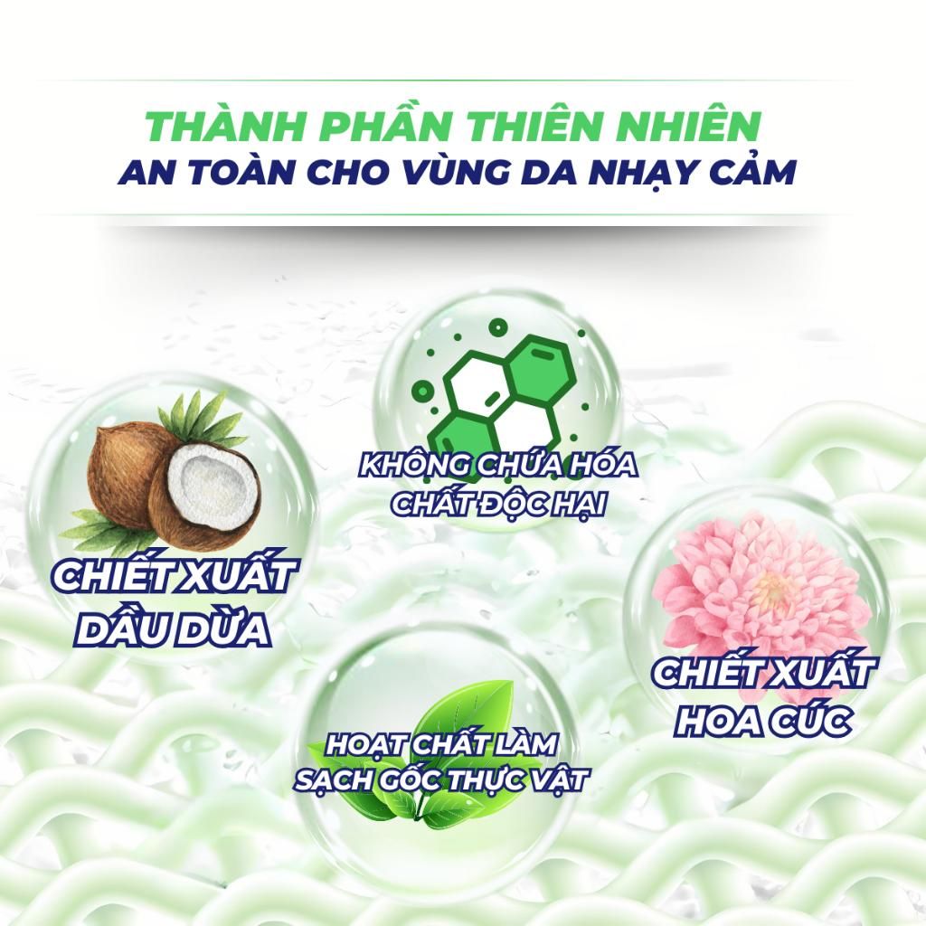 Nước Giặt Xả Earth Choice Dịu Nhẹ, An Toàn Cho Da, Sạch Vết Bẩn Quần Lót Màu Xanh 4