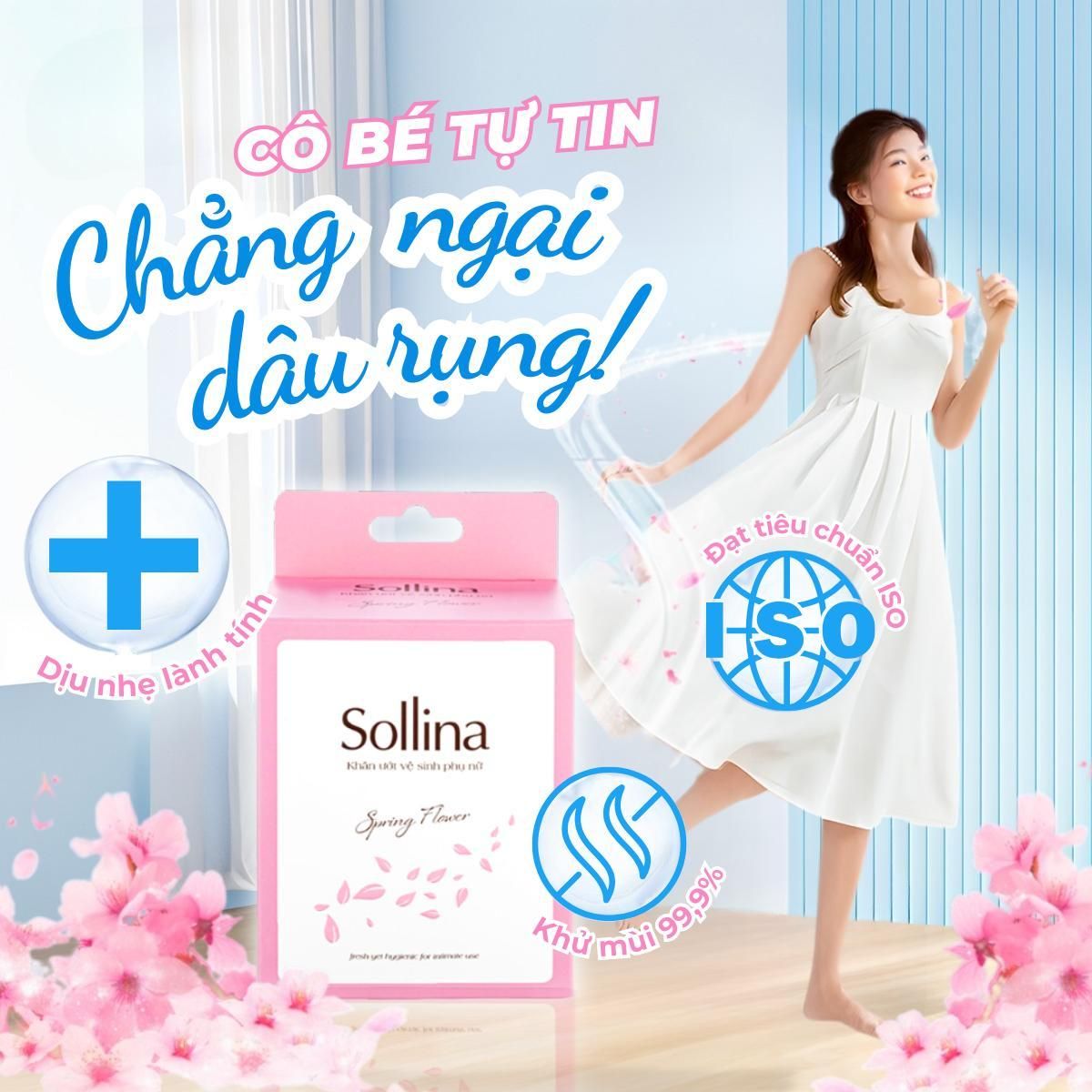 Khăn Ướt Phụ Khoa Vệ Sinh Vùng Kín Sollina Kháng Khuẩn Khử Mùi An Toàn Tiện Lợi 2