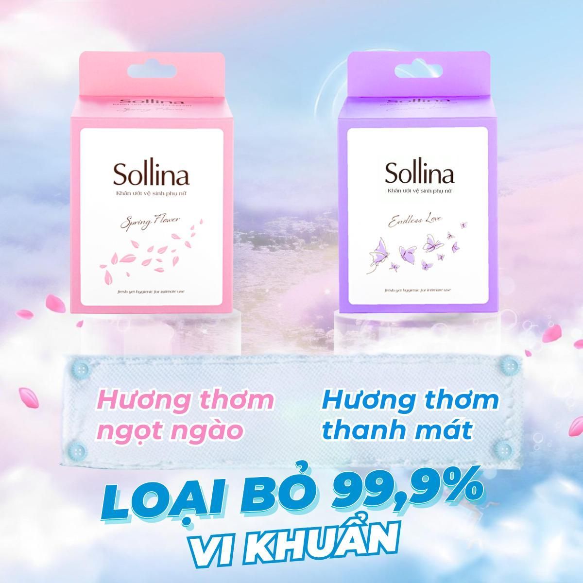 Khăn Ướt Phụ Khoa Vệ Sinh Vùng Kín Sollina Kháng Khuẩn Khử Mùi An Toàn Tiện Lợi 8