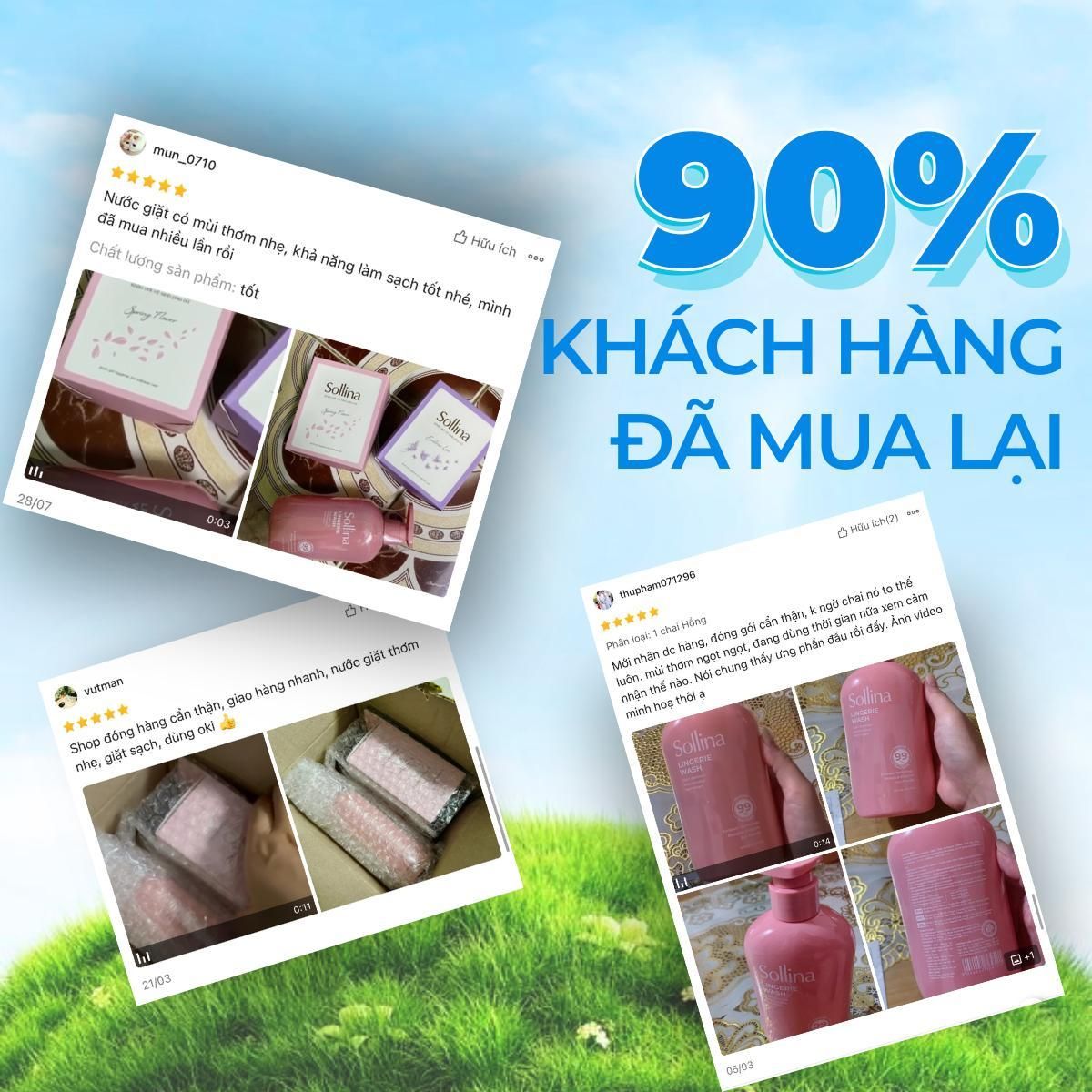 Combo Nước Giặt Đồ Lót Sollina Thơm Lâu Hồng 400ml Và Khăn Giấy Ướt Vệ Sinh Phụ Nữ Hồng 20 Gói/Hộp1 7