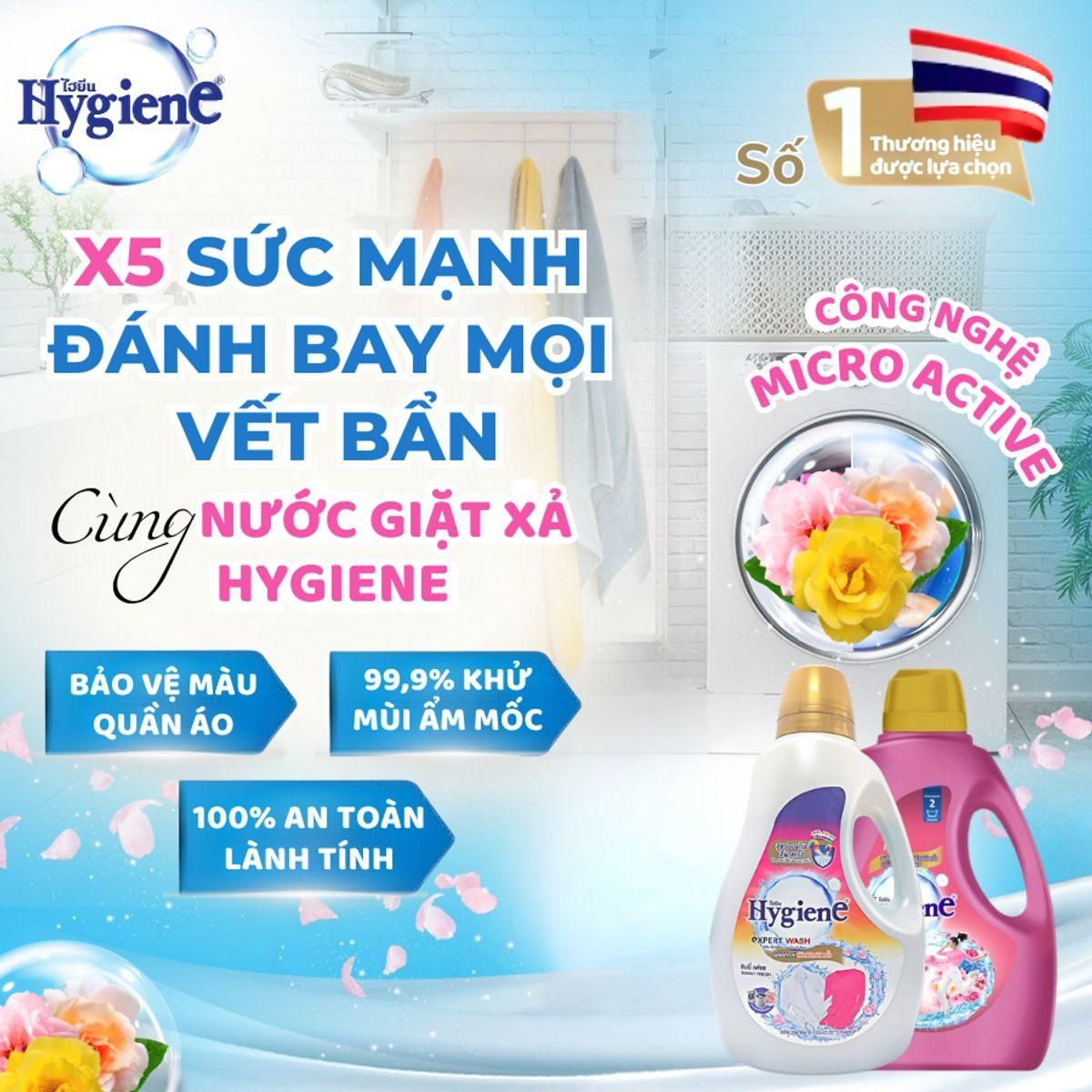 Nước Giặt Hương Nước Hoa Hygiene 2800ml Lưu Hương Lâu 2