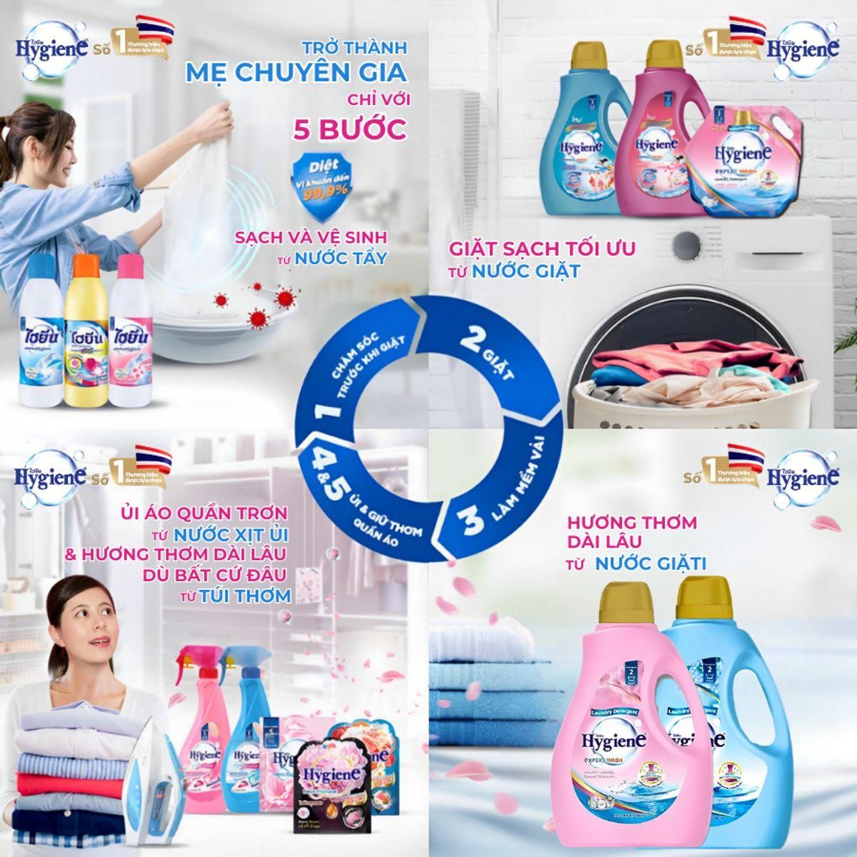 Nước Giặt Hương Nước Hoa Hygiene 2800ml Lưu Hương Lâu 8