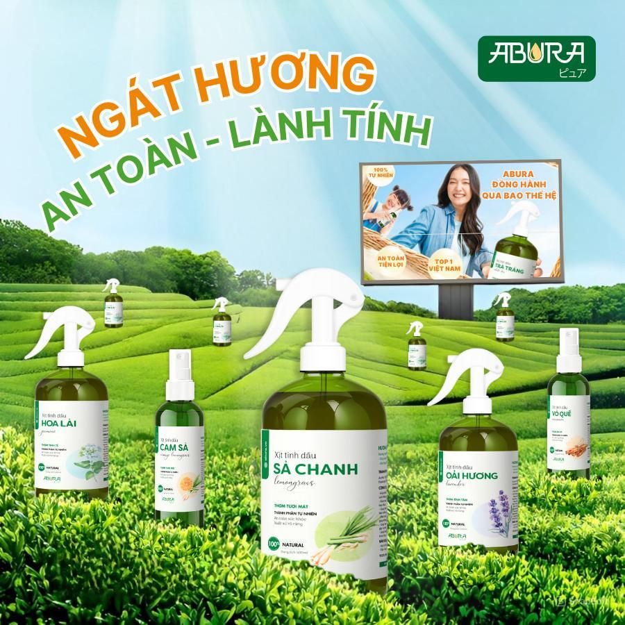 Bình Xịt Đuổi Muỗi, Gián, Kiến, Ruồi - Xịt Tinh Dầu Thơm Khử Mùi Sả Chanh ABURA 500ml 5