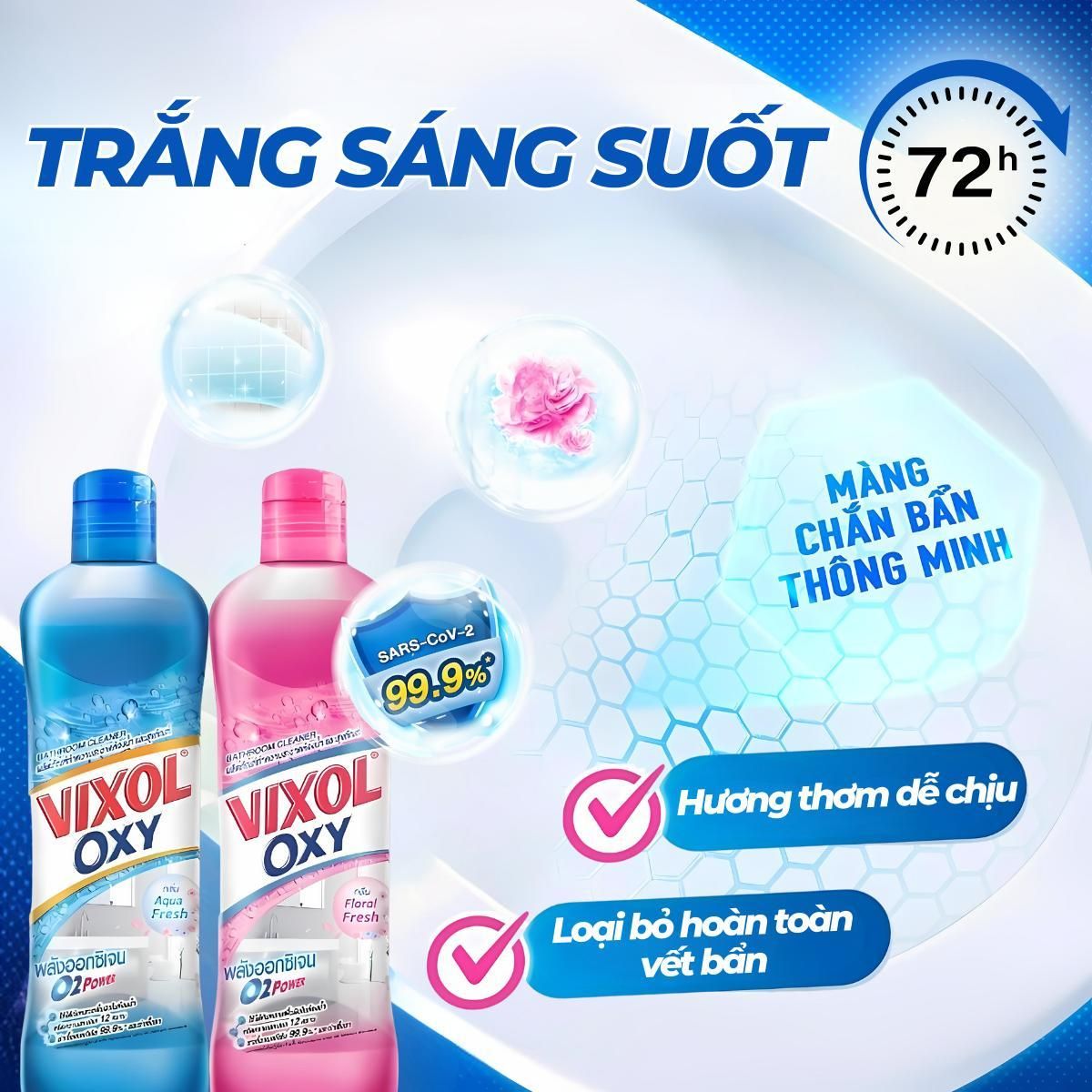 Nước Tẩy Bồn Cầu Thái Lan Vixol - Chai Khử Mùi Rửa Nhà Vệ Sinh Toilet 900/700ml 2