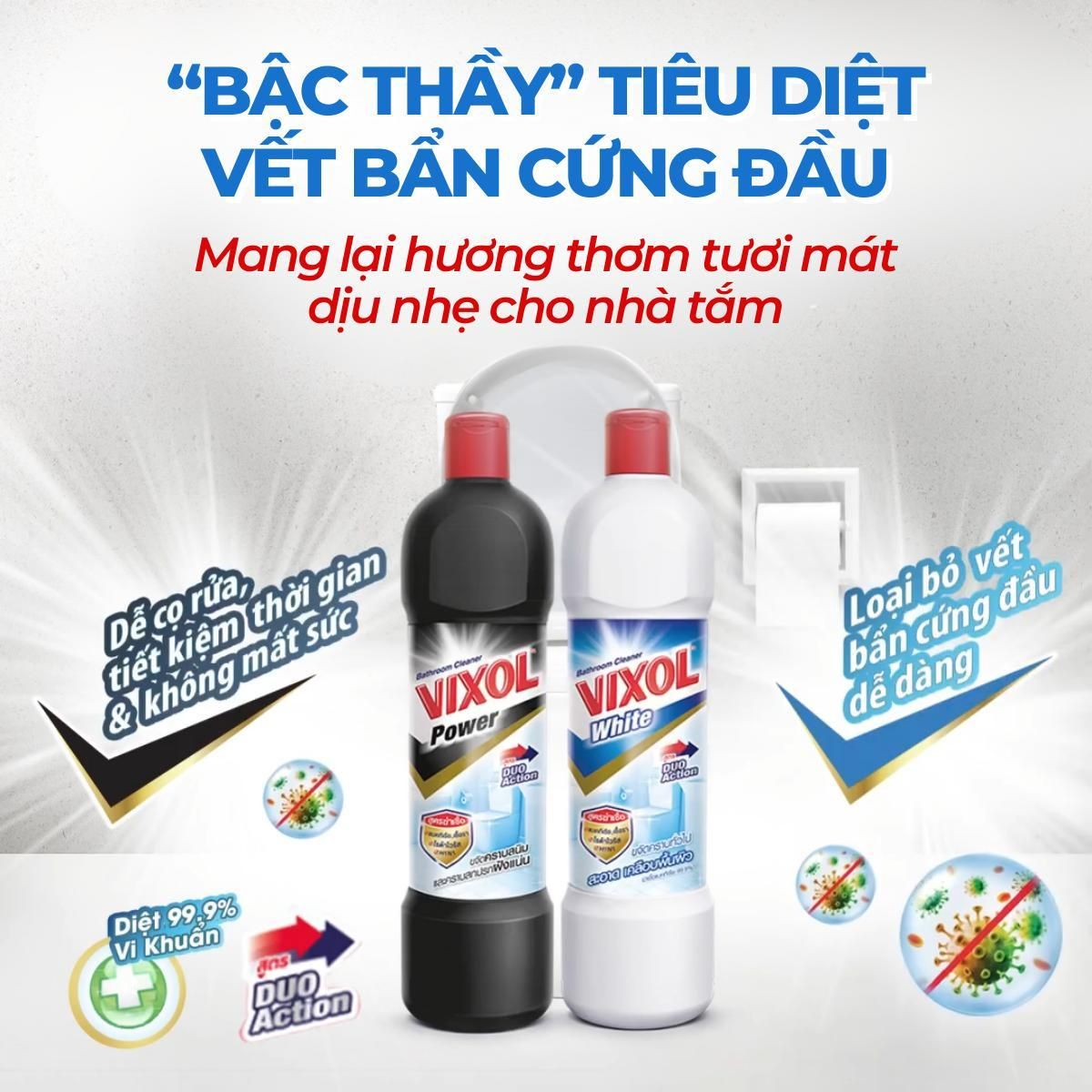 Nước Tẩy Bồn Cầu Thái Lan Vixol - Chai Khử Mùi Rửa Nhà Vệ Sinh Toilet 900/700ml 4