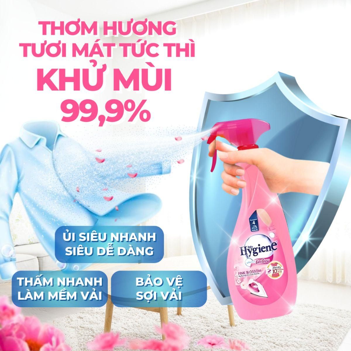 Xịt Thơm Quần Áo Hygiene - Chai Nước Sịt Thơm Vải Ủi Đồ Lưu Hương Lâu Thái Lan 550ml 2
