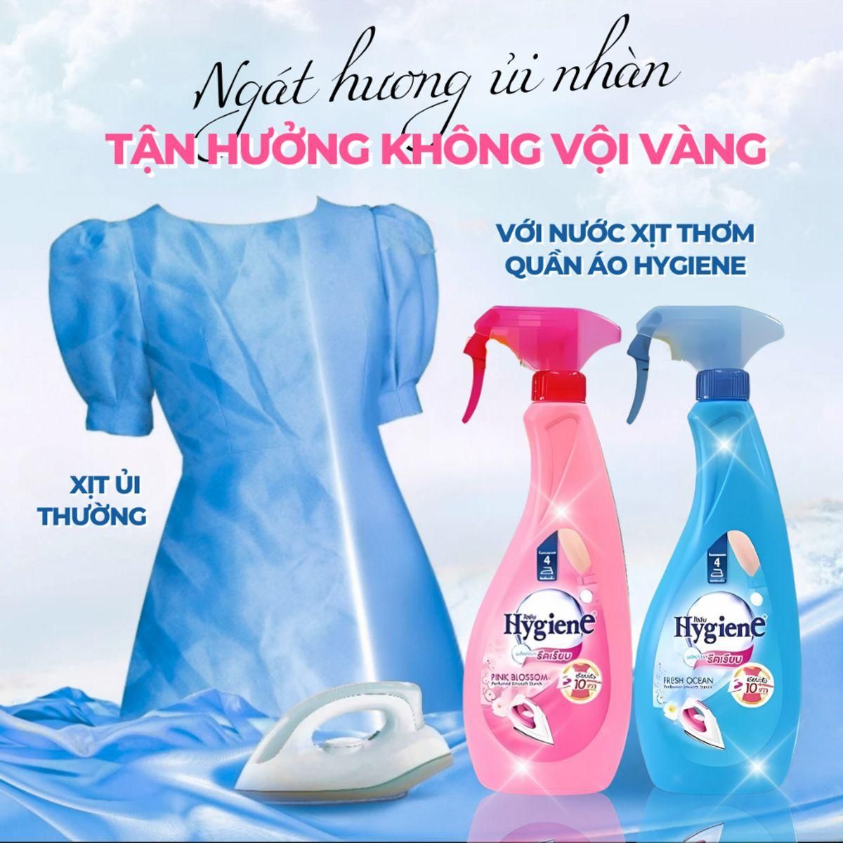 Xịt Thơm Quần Áo Hygiene - Chai Nước Sịt Thơm Vải Ủi Đồ Lưu Hương Lâu Thái Lan 550ml 3