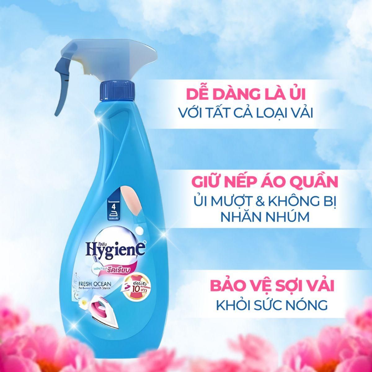 Xịt Thơm Quần Áo Hygiene - Chai Nước Sịt Thơm Vải Ủi Đồ Lưu Hương Lâu Thái Lan 550ml 4