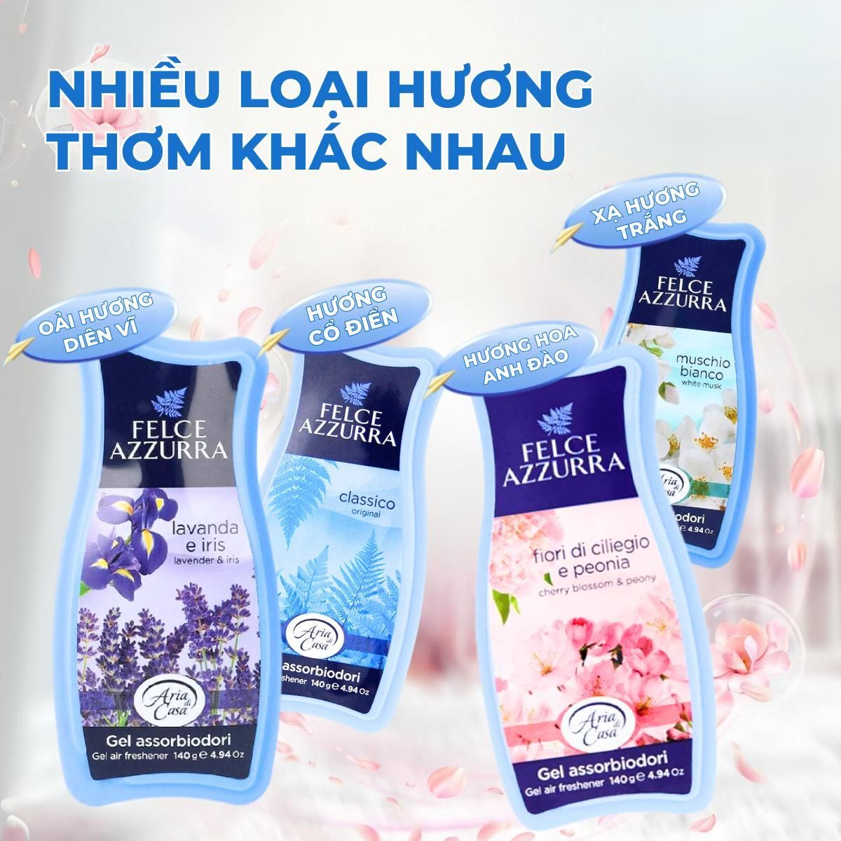 Sáp Thơm Phòng Khử Mùi Felce Azzurra Hương Tự Nhiên Cho Ô Tô Nhà Vệ Sinh Phòng Ngủ Tủ Quần Áo 140gr 2