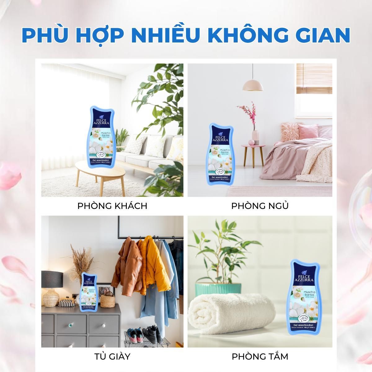 Sáp Thơm Phòng Khử Mùi Felce Azzurra Hương Tự Nhiên Cho Ô Tô Nhà Vệ Sinh Phòng Ngủ Tủ Quần Áo 140gr 6