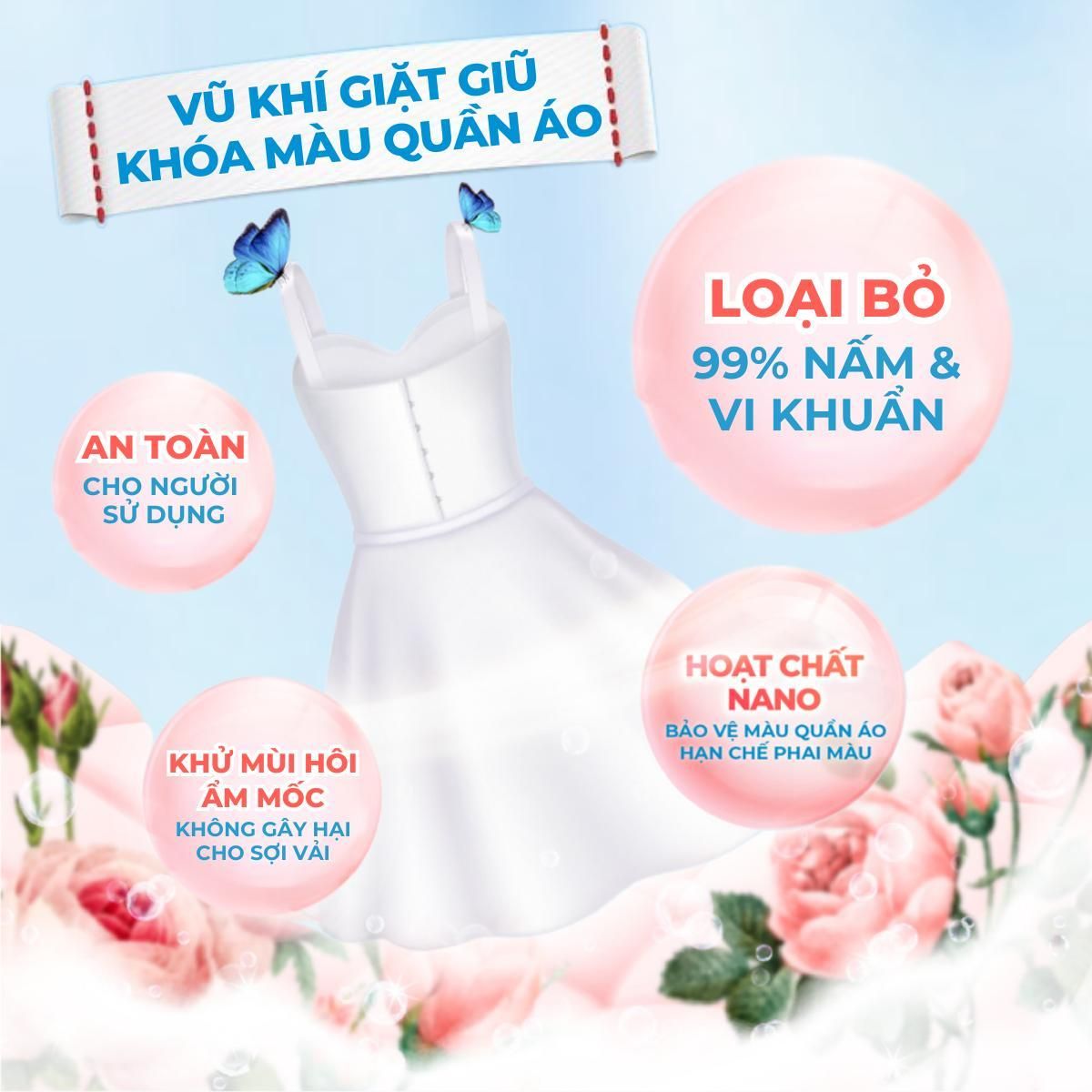 Combo 2 Nước Giặt Sollina Kháng Khuẩn 0.4L và 1L Thơm Lâu, Quần Lót Sạch Tinh Tươm 72H 9