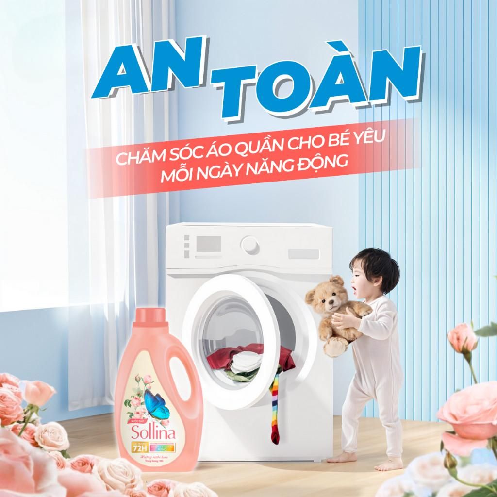 Nước Giặt Quần Áo Cao Cấp Attack Sollina - Công Nghê Khoá Màu Nano Hương Nước Hoa 72H Thơm Lâu 1KG 7