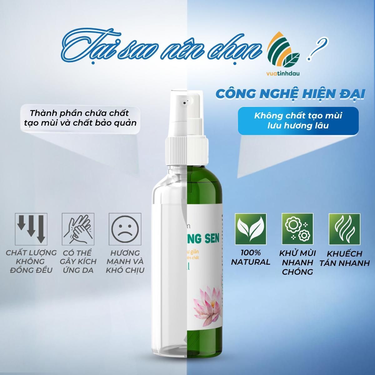 Chai Khử Mùi Khử Khuẩn Xịt Thơm Chăn Ga Gối Đệm VUATINHDAU 100ml-500ml Vệ Sinh Giặt Khô Nệm Giường 2