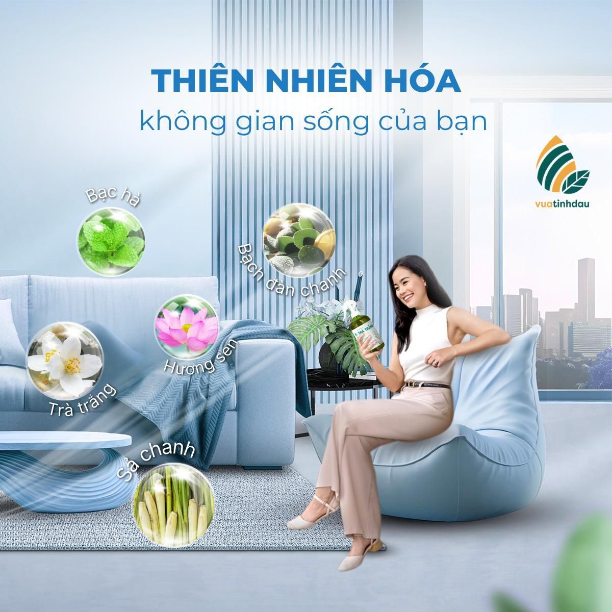 Chai Khử Mùi Khử Khuẩn Xịt Thơm Chăn Ga Gối Đệm VUATINHDAU 100ml-500ml Vệ Sinh Giặt Khô Nệm Giường 4