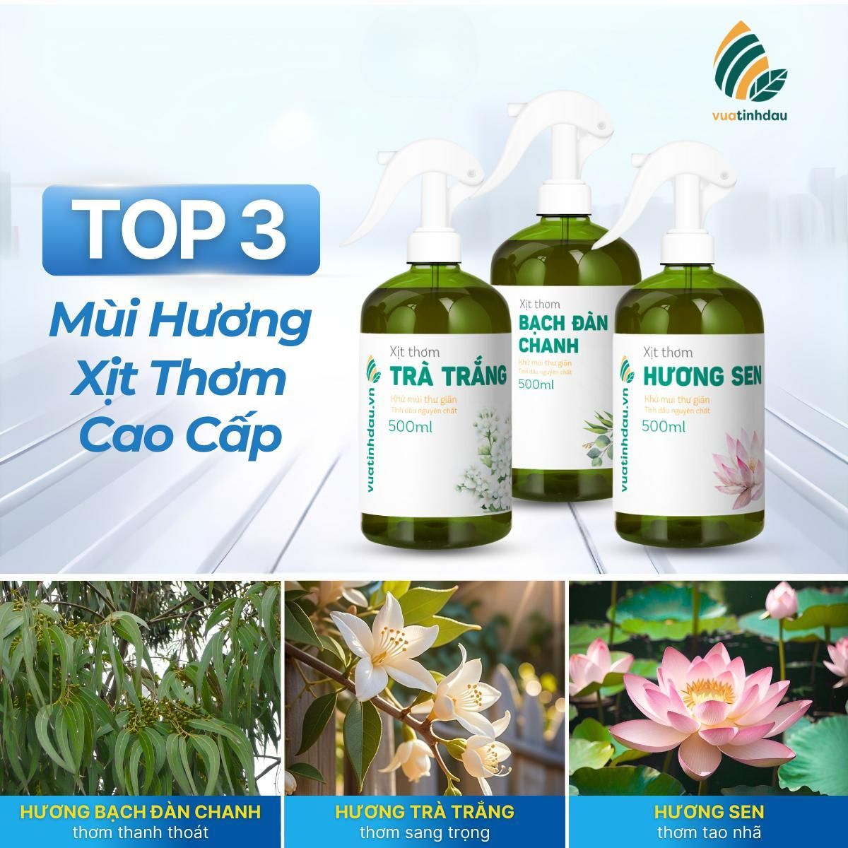 Chai Khử Mùi Khử Khuẩn Xịt Thơm Chăn Ga Gối Đệm VUATINHDAU 100ml-500ml Vệ Sinh Giặt Khô Nệm Giường 5