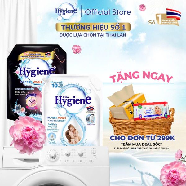 Nước Giặt Xả Toả Hương Hygiene Đánh Bay Vết Bẩn, Hương Thơm Mềm Mại 1,8L