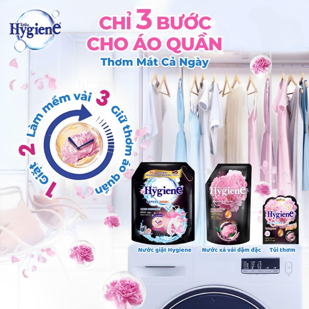 Nước Giặt Xả Toả Hương Hygiene Đánh Bay Vết Bẩn, Hương Thơm Mềm Mại 1,8L 5