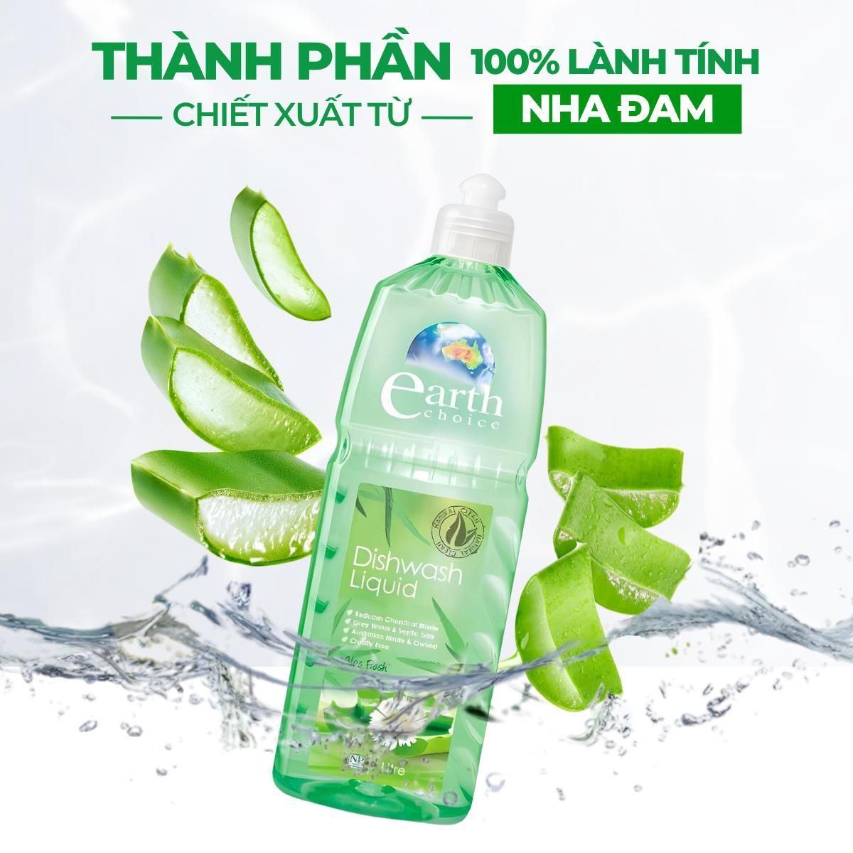 Nước Rửa Bát Sinh Học Nha Đam, Chanh 1L Earth Choice 2