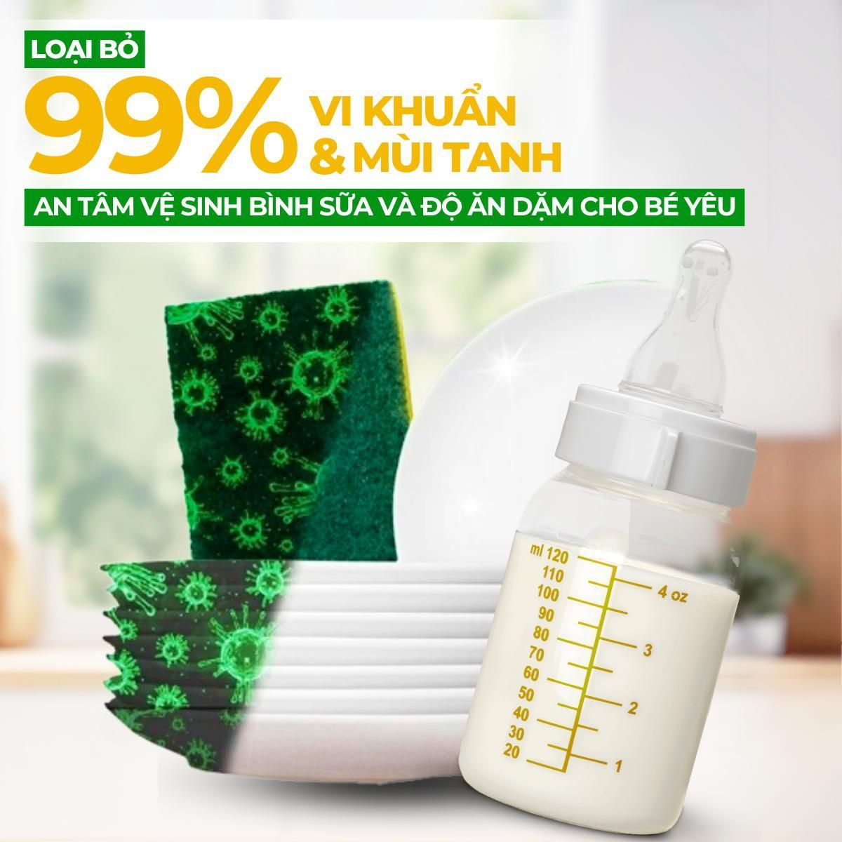 Nước Rửa Bát Sinh Học Nha Đam, Chanh 1L Earth Choice 4