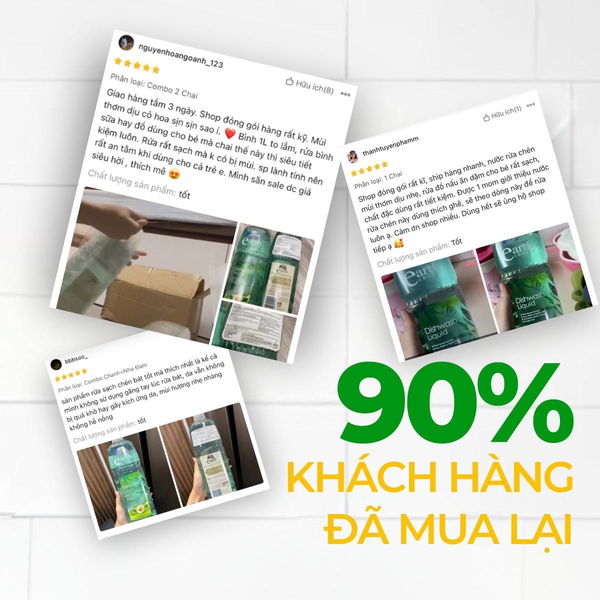 Nước Rửa Bát Sinh Học Nha Đam, Chanh 1L Earth Choice 7