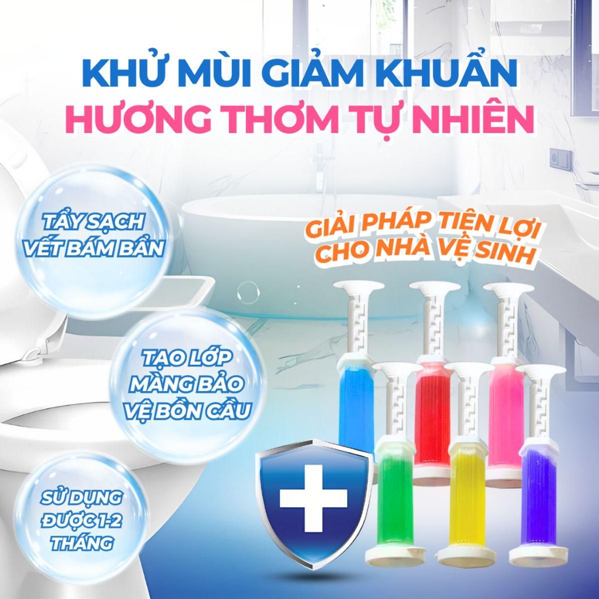 Gel Khử Mùi Bồn Cầu - Gel Thơm Làm Sạch Vệ Sinh Diệt Khuẩn Khử trùnġ Bồn Cầu Bông Hoa 75ml 2