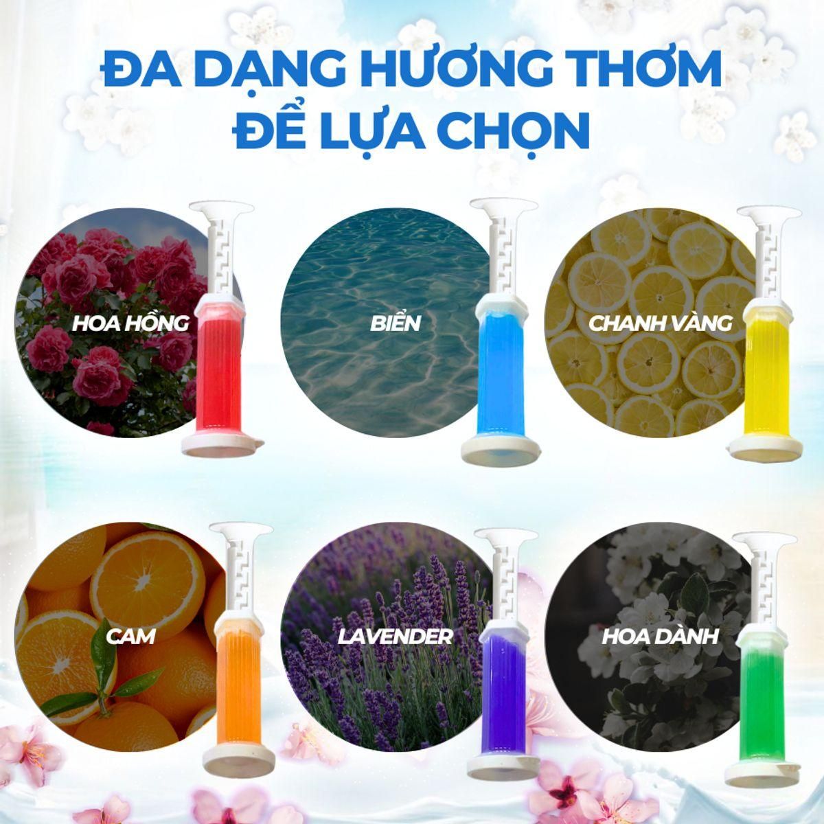 Gel Khử Mùi Bồn Cầu - Gel Thơm Làm Sạch Vệ Sinh Diệt Khuẩn Khử trùnġ Bồn Cầu Bông Hoa 75ml 9
