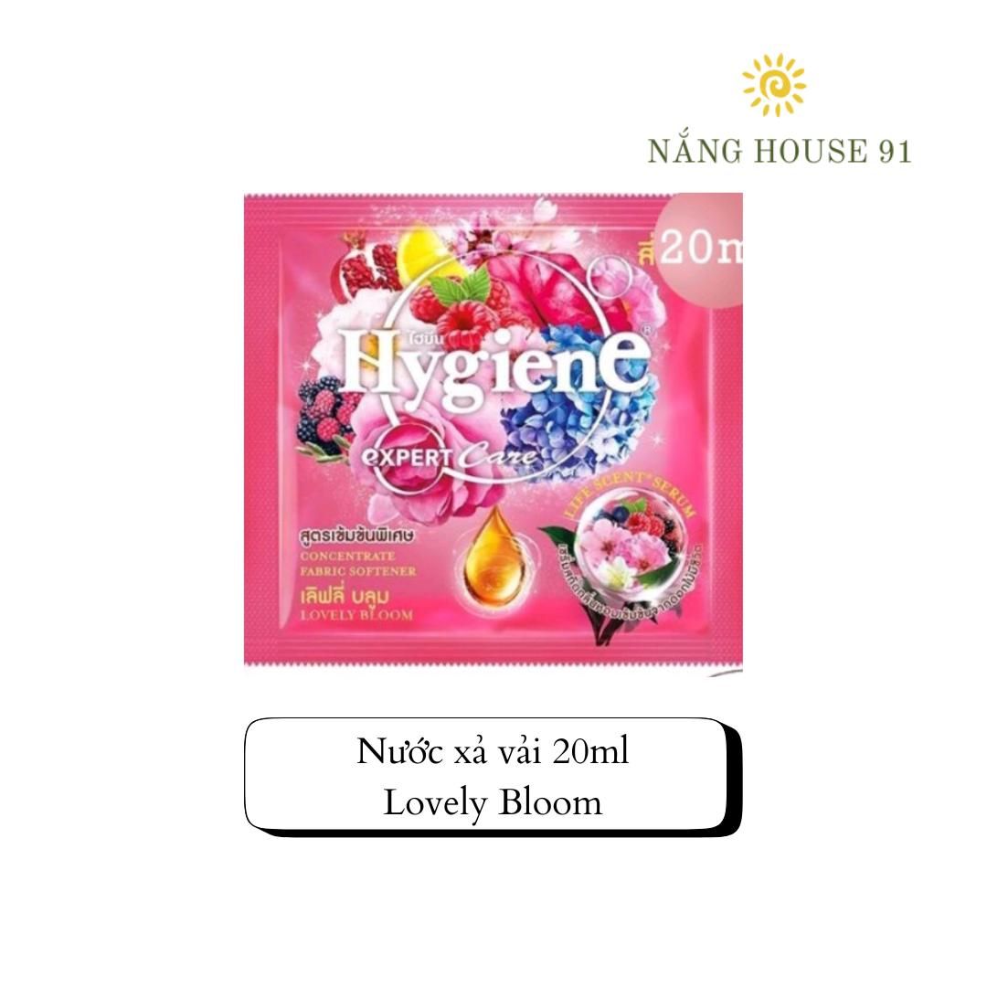 Nước Xả Hygiene Thái Lan Giặt Xả Vải, Quần Áo Siêu Đậm Đặc Mềm Vải chính hãnġ Dây 12 Gói 20ml/Gói 3