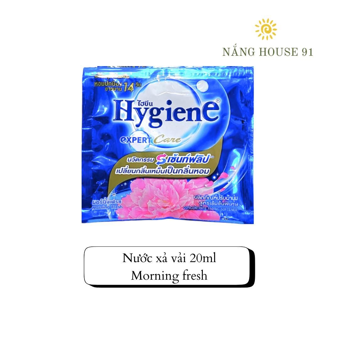 Nước Xả Hygiene Thái Lan Giặt Xả Vải, Quần Áo Siêu Đậm Đặc Mềm Vải chính hãnġ Dây 12 Gói 20ml/Gói 4