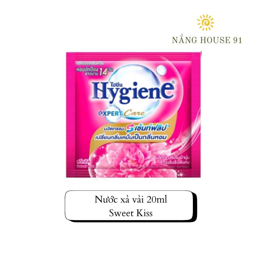 Nước Xả Hygiene Thái Lan Giặt Xả Vải, Quần Áo Siêu Đậm Đặc Mềm Vải chính hãnġ Dây 12 Gói 20ml/Gói 6