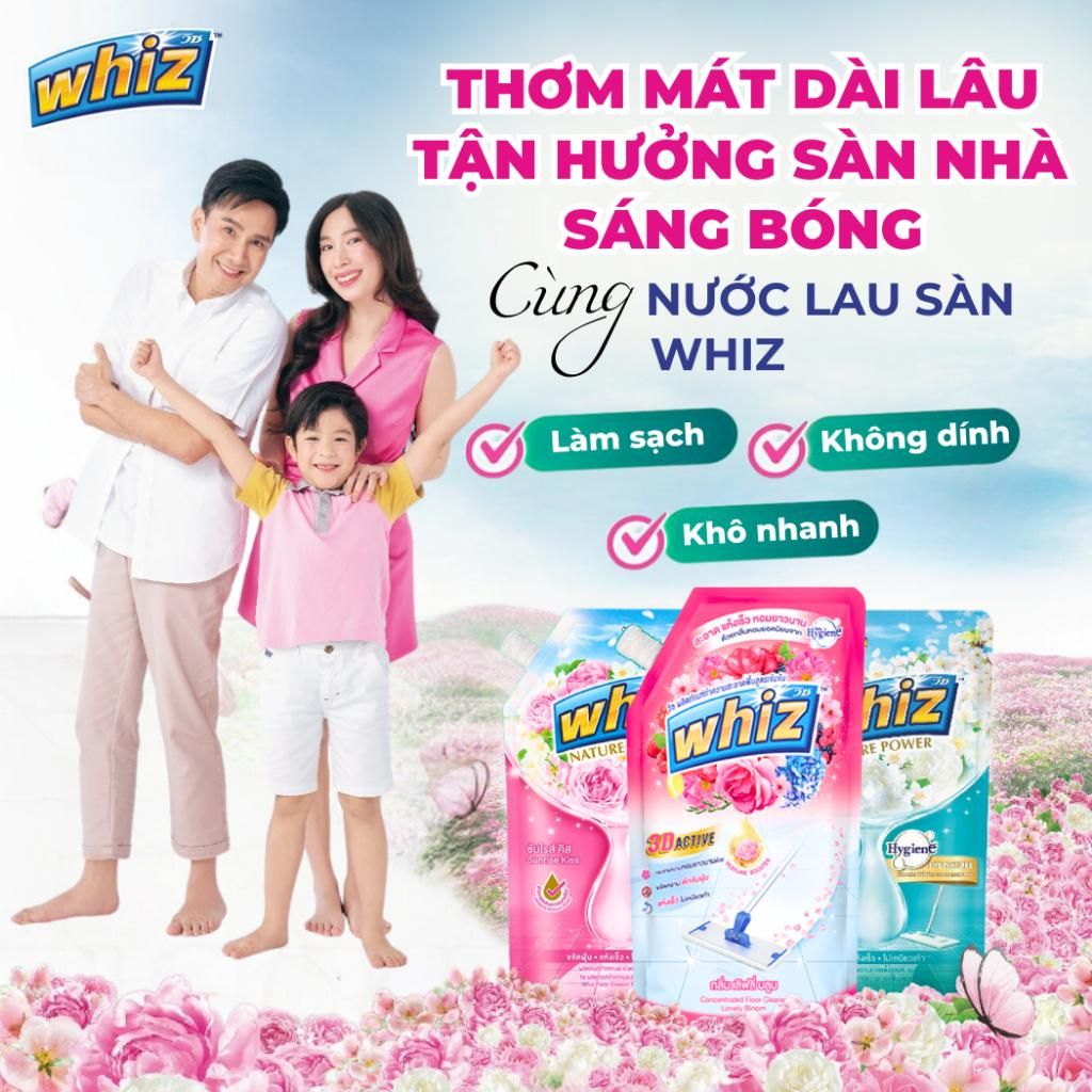 Nước Lau Sàn Nhà Whiz Sạch Nhanh Đậm Đặc 600ml/650ml