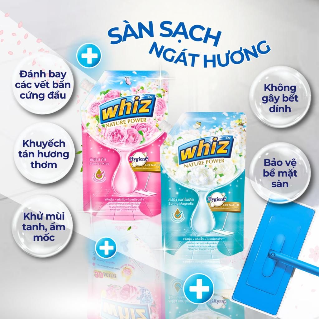 Nước Lau Sàn Nhà Whiz Sạch Nhanh Đậm Đặc 600ml/650ml 2