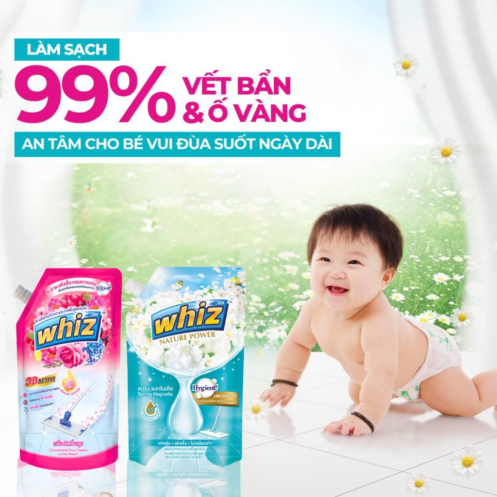 Nước Lau Sàn Nhà Whiz Sạch Nhanh Đậm Đặc 600ml/650ml 3