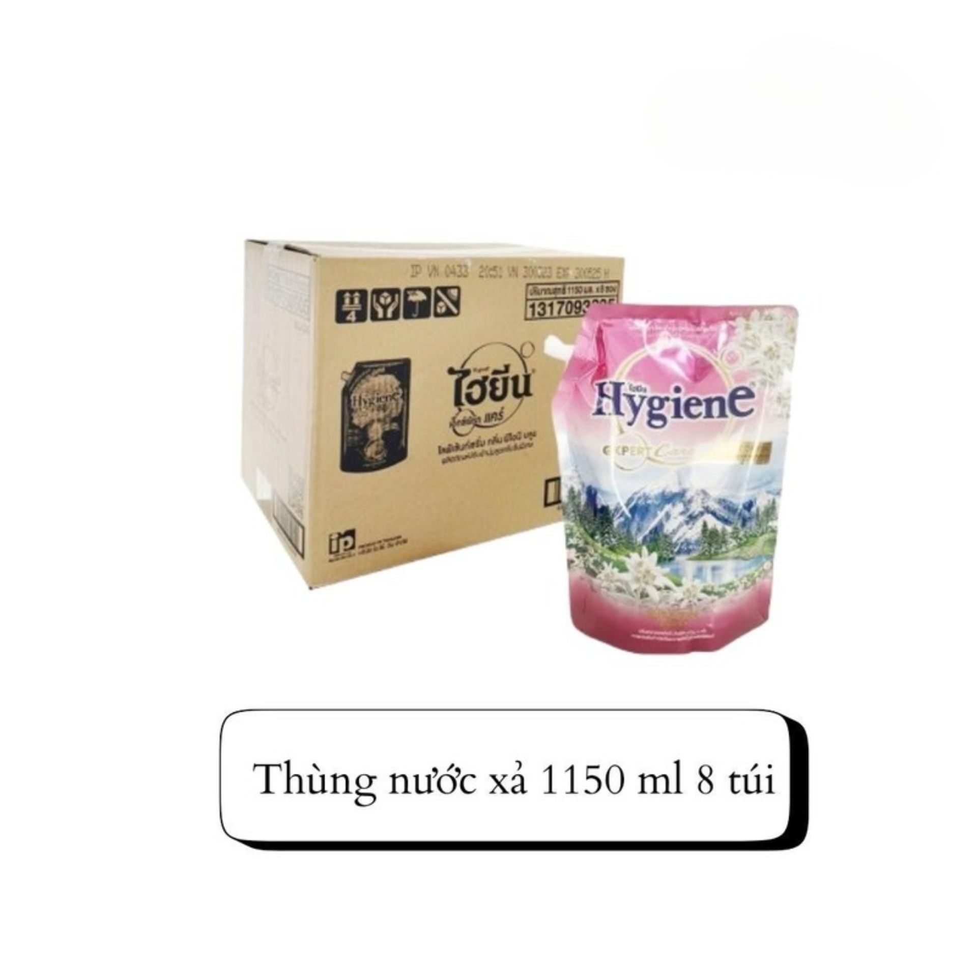 1 thùng Nước xả vải Hygiene Thái Lan đậm đặc túi dung tích  1100 - 1300 ml lưu hương lâu