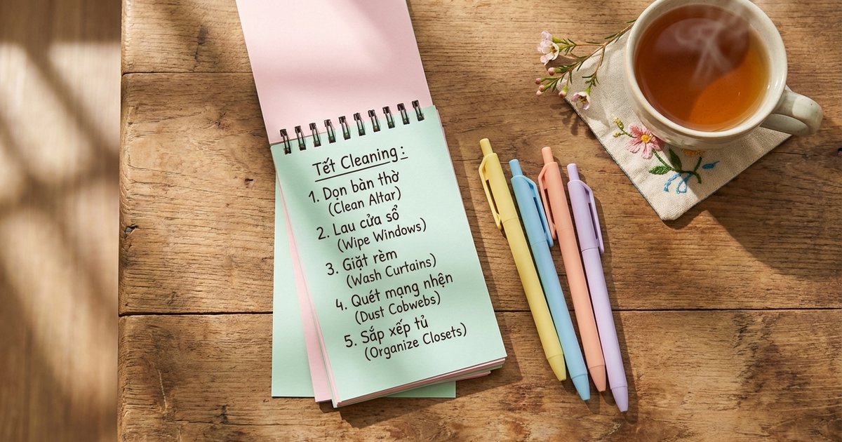 Kế Hoạch Dọn Nhà Đón Tết 2026 Trong 7 Ngày: Từ Trần Đến Sàn