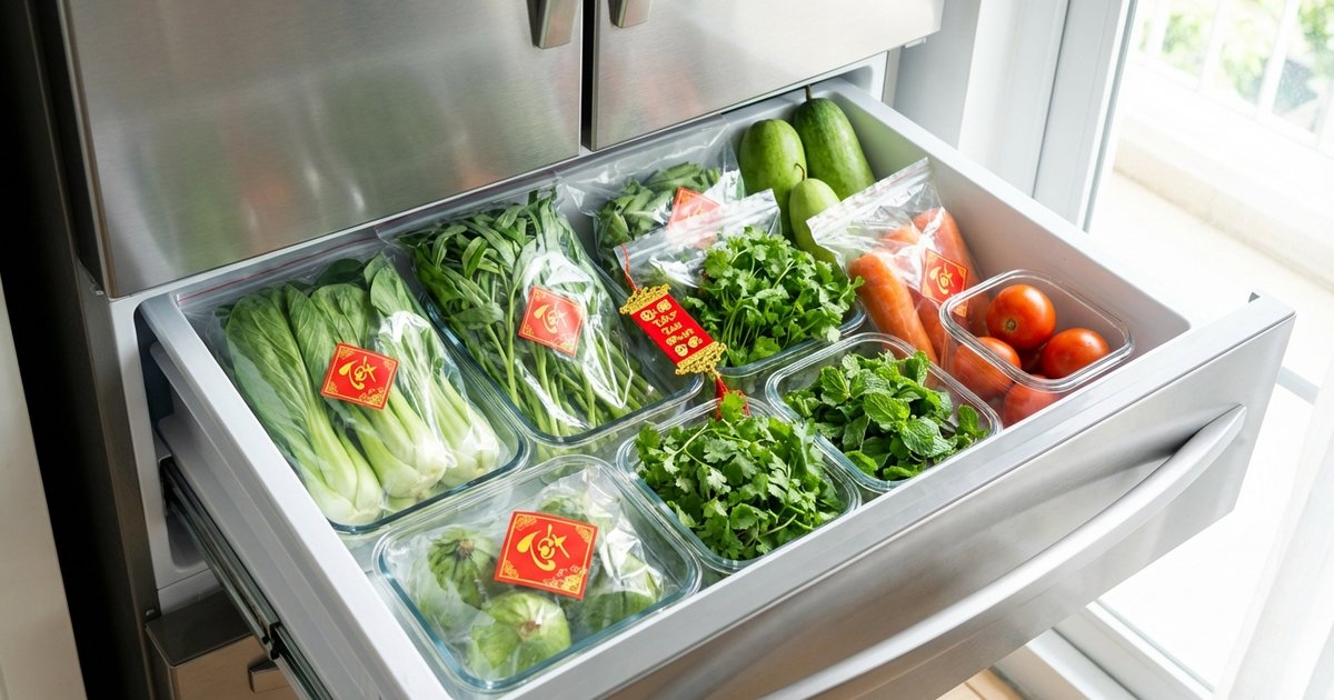 Rau Củ Tươi Lâu Cả Tuần Tết: Mẹo Bảo Quản Từ Chị Em Nội Trợ