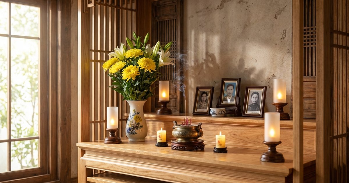 Tủ Thờ Gia Tiên Sạch Sáng Đón Tết: Cách Lau Dọn Đúng Phong Tục