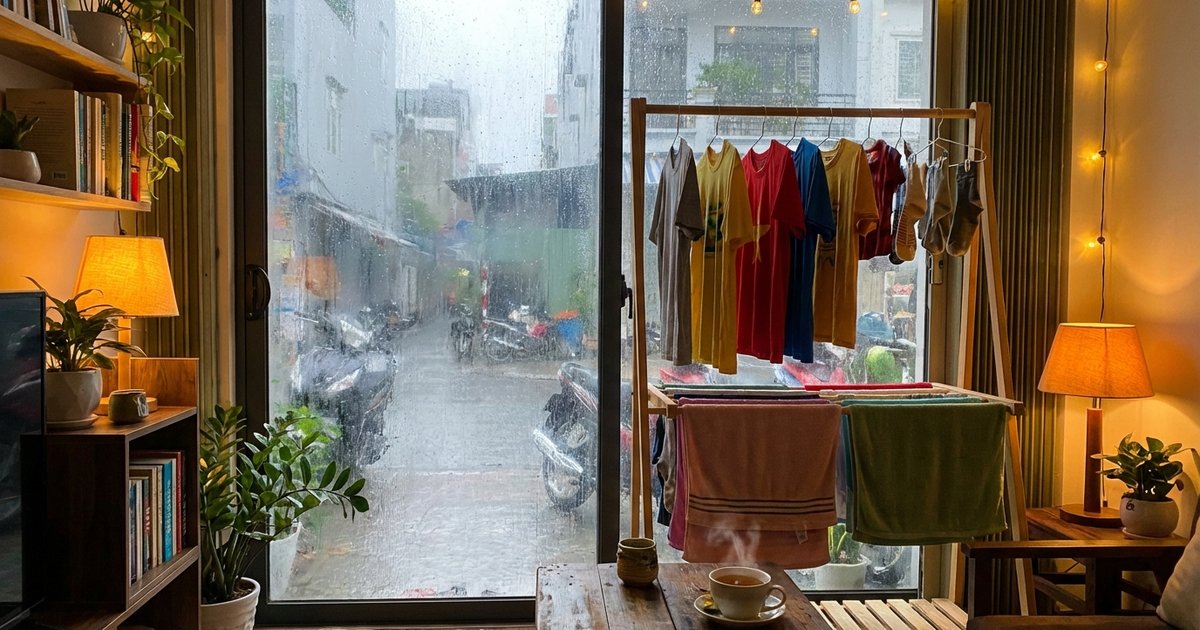 Cách phơi quần áo mùa mưa không bị hôi: 6 quy tắc vàng