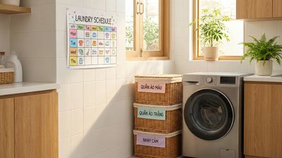 Lịch giặt giũ hàng tuần cho gia đình 4 người - Không bao giờ dồn đồ