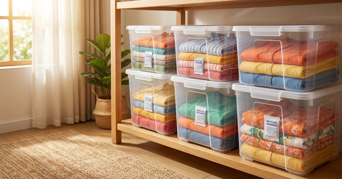 Cách bảo quản quần áo mùa hè khi chuyển mùa: cất gọn, không mốc