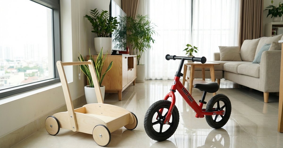 Cách vệ sinh xe tập đi, xe đạp trẻ em: sạch, an toàn, bền lâu